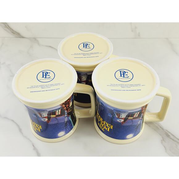 Christmas The Polar Express Coffee Mug Tea Cup 16oz Warner Bros 4 1/4" 3D x3 - Picture 12 of 16